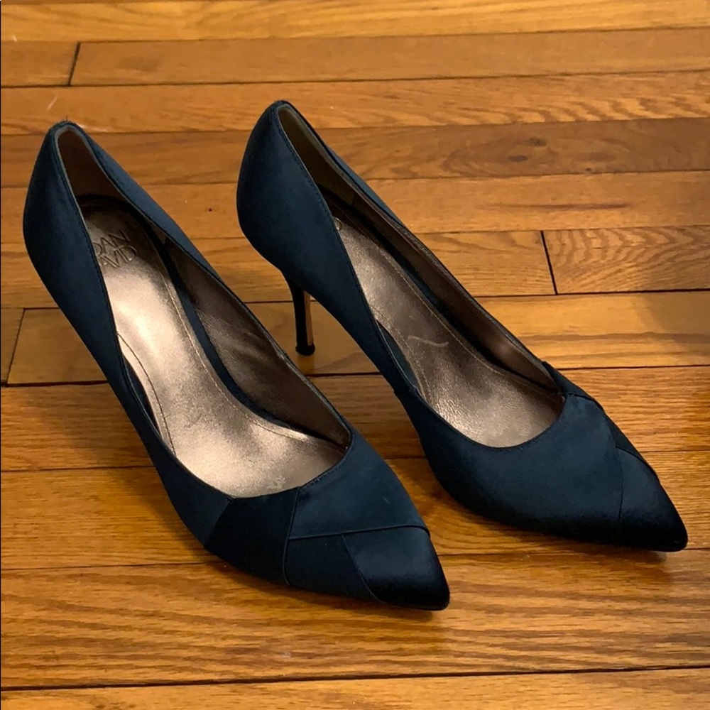 Blue Dress Heels with Leather Sole